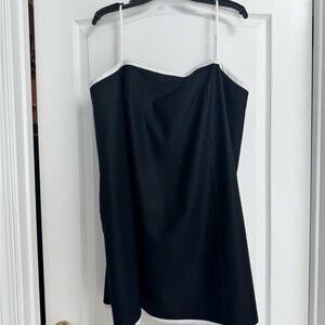Mareware from Anthropologie Black Mini Dress with White Trim